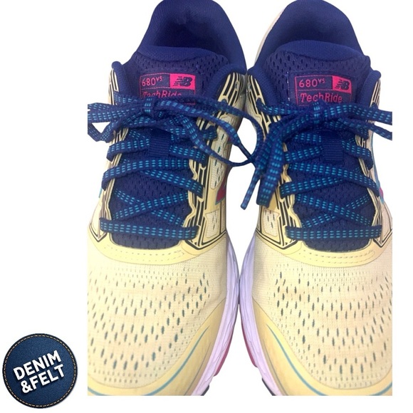 New Balance Women's W680V3 Running Shoe | Color: Yellow/Pink/Blue 🩷👟💛👟💙 - Picture 8 of 12